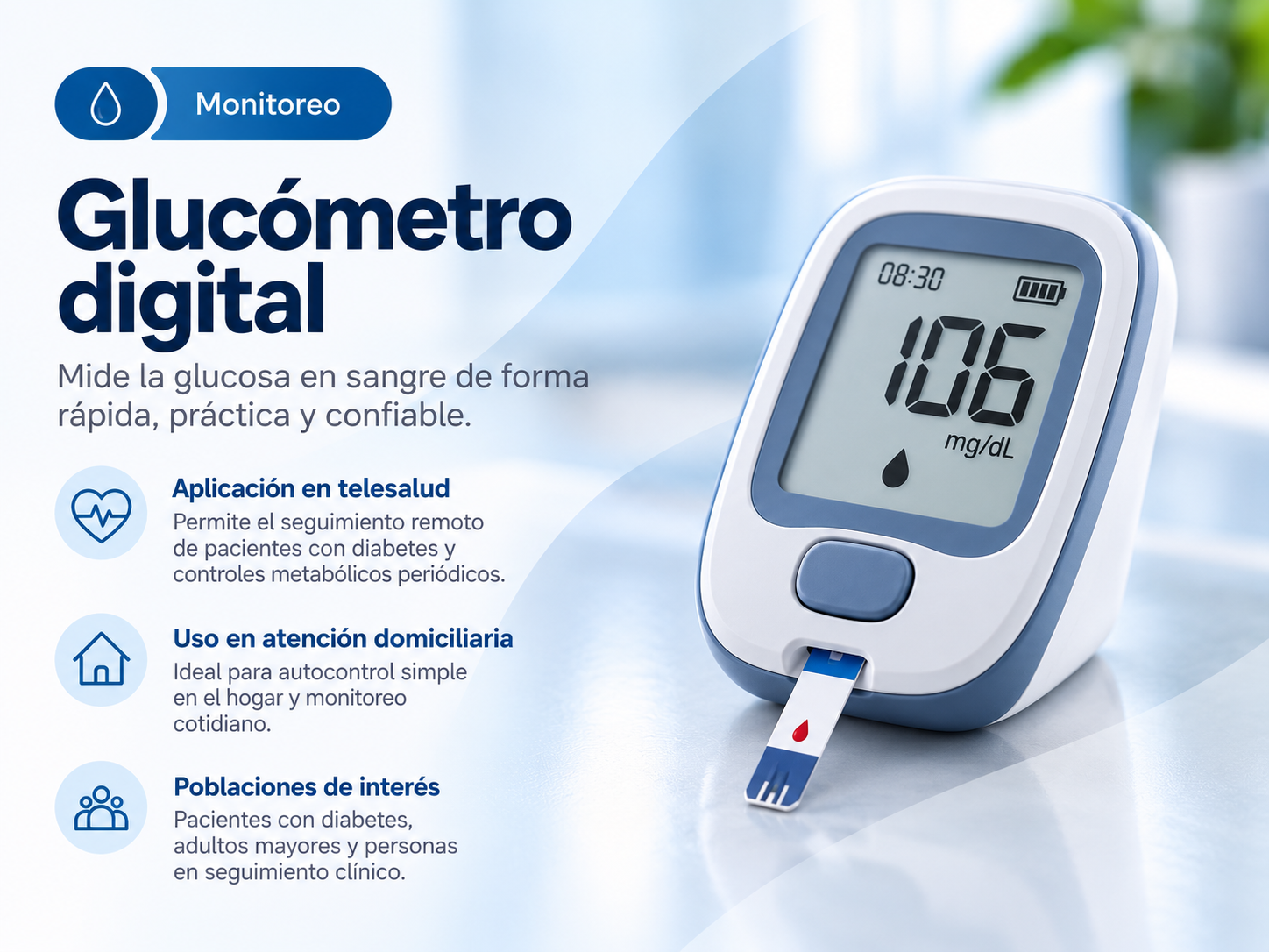 Imagen de referencia de Glucómetro para telesalud
