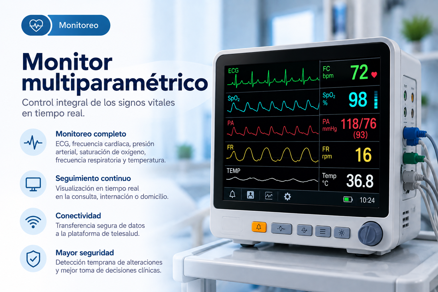 Imagen de referencia de Monitor multiparamétrico para telesalud