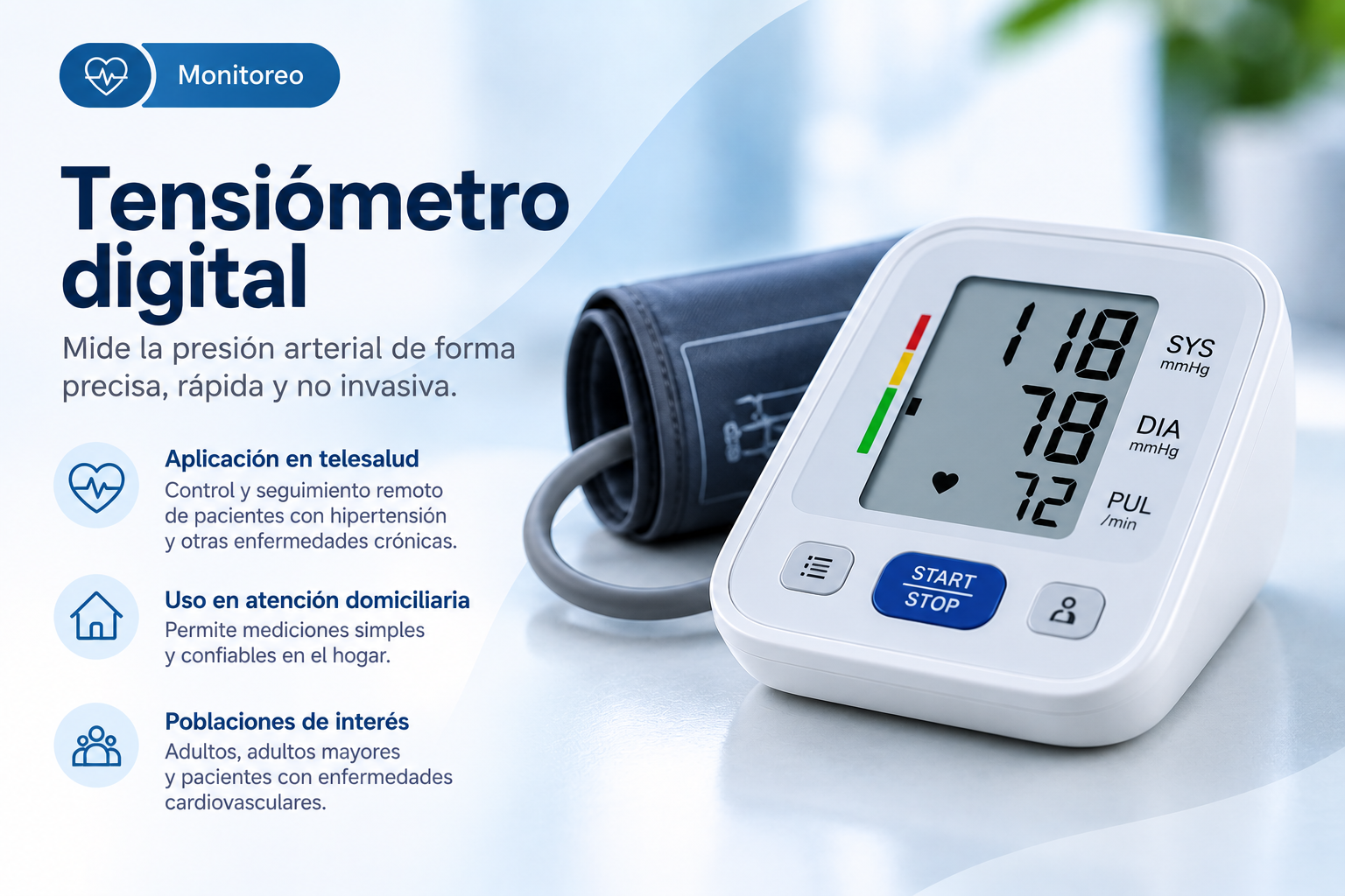Imagen de referencia de Tensiómetro digital para telesalud