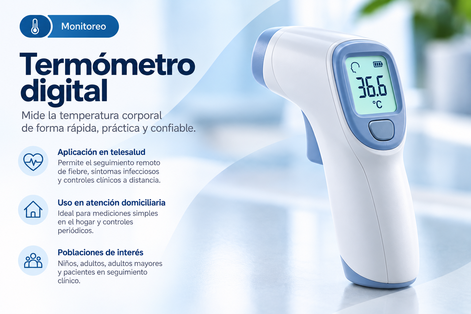 Imagen de referencia de Termómetro digital para telesalud